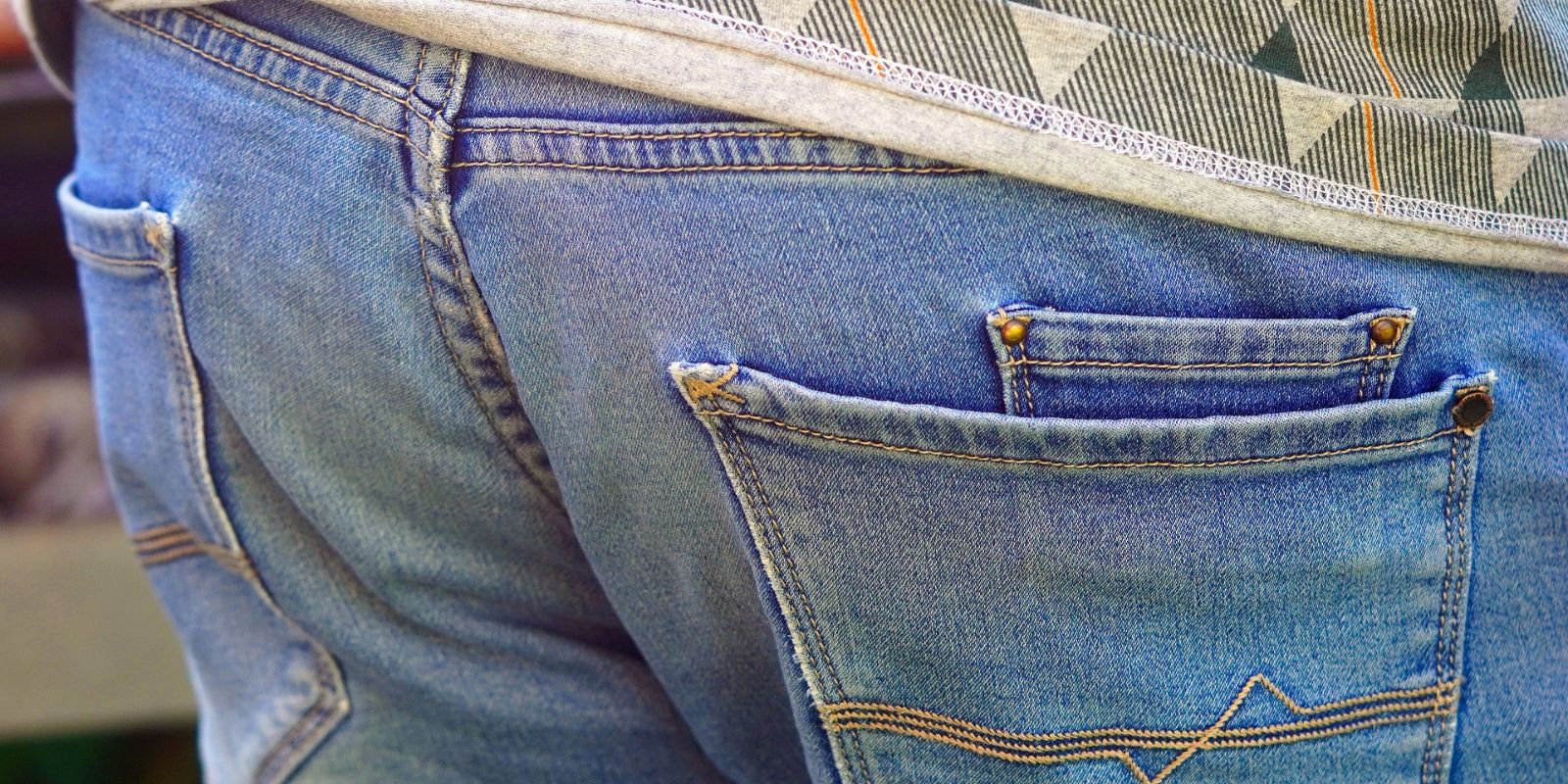 Back view of a man in jeans